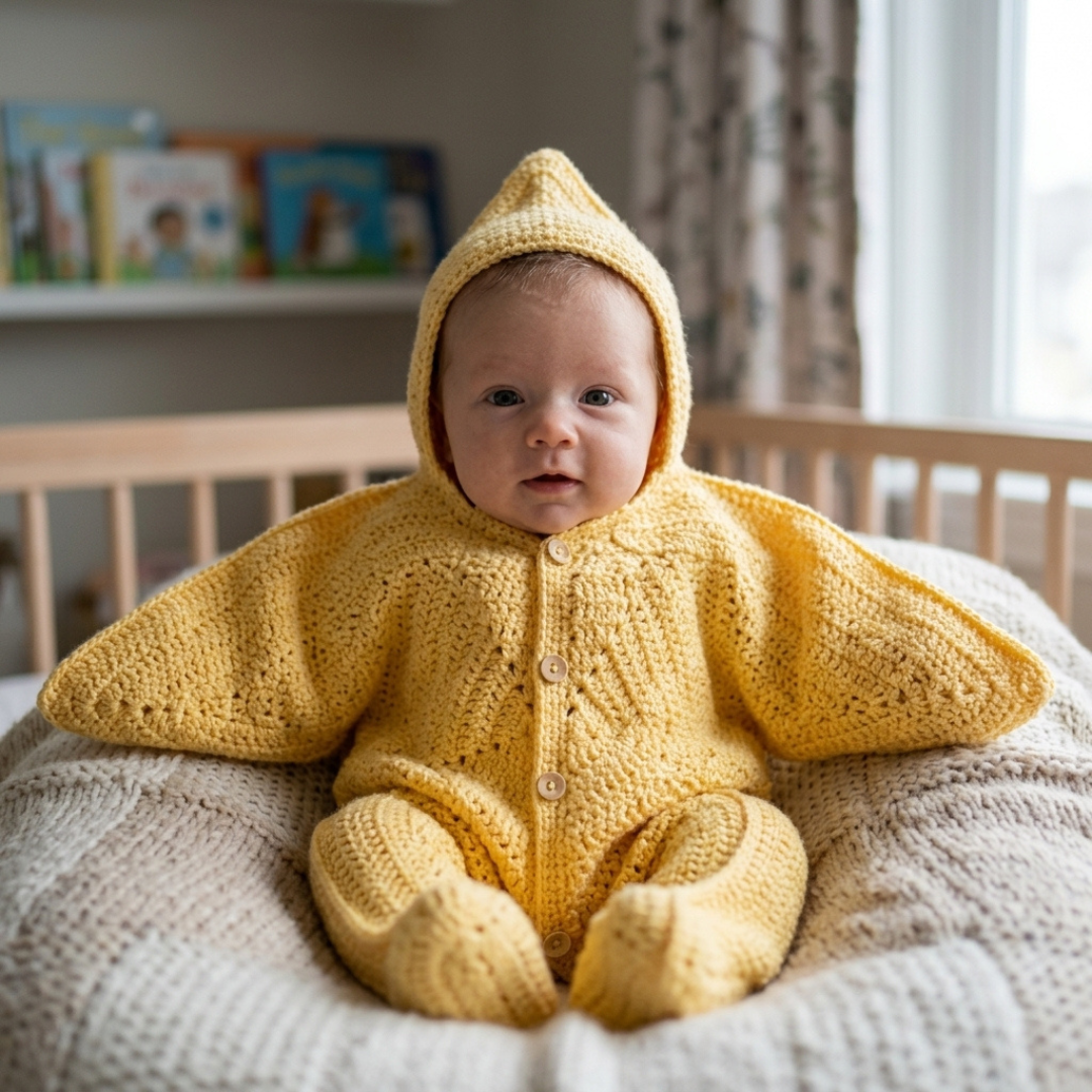 Newborn Crochet Costume Pattern, Juni Starsuit Baby Outfit