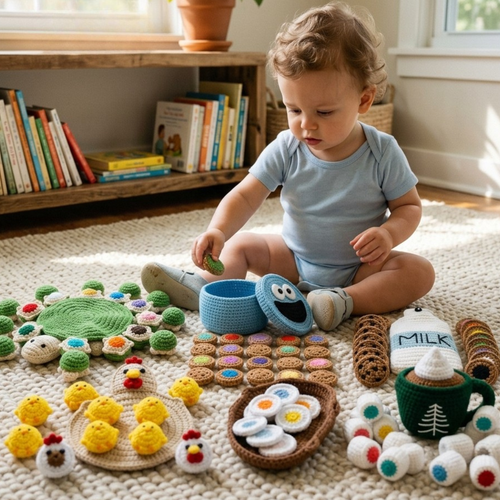 Crochet Memory Game Bundle, Montessori Amigurumi Activities For Kids