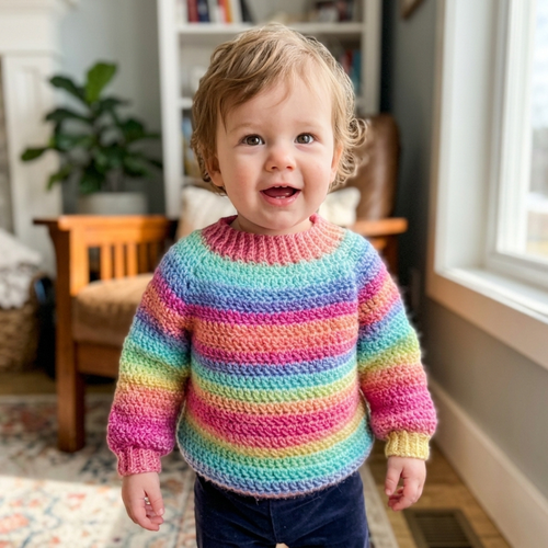 Children's Pullover Crochet Pattern, Beginner Sweater With Video Tutorial