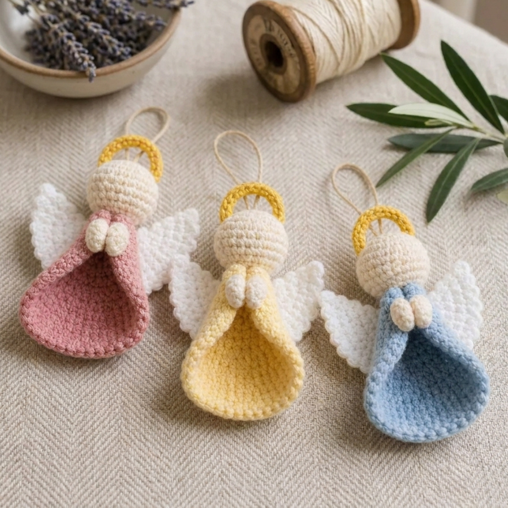 Angel Ornament Crochet Pattern, Beginner Christmas Amigurumi Tree Decor