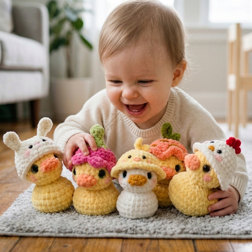 Crochet Rubber Duck Pattern, No Sew Amigurumi Animal Bundle