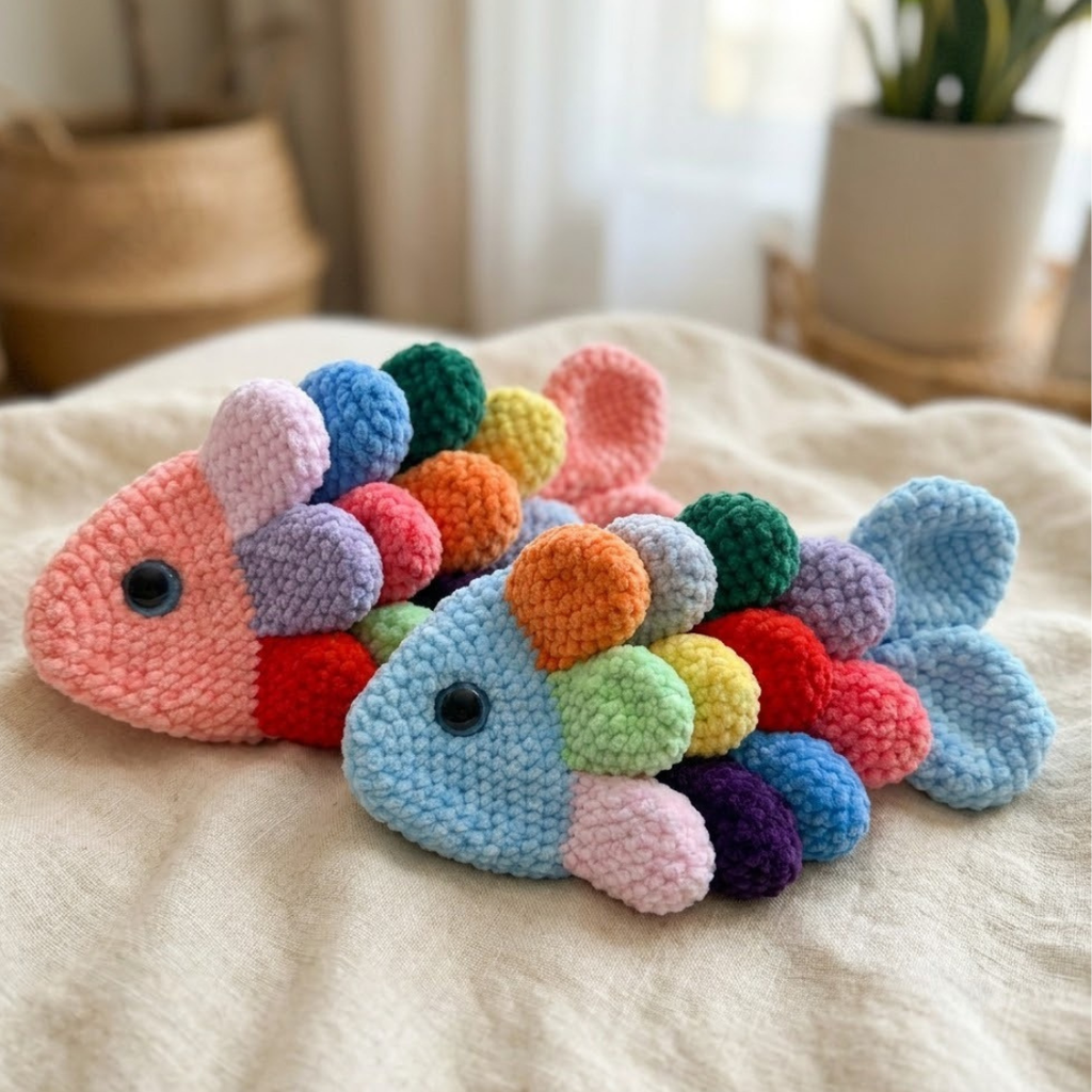 Crochet Fidget Fish Pattern, No Sew Sensory Amigurumi for Babies