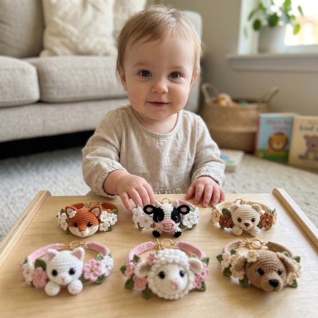 Animal Bracelet Crochet Patterns, Cute Amigurumi Accessories For Kids
