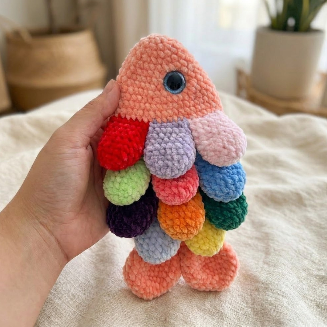 Crochet Fidget Fish Pattern, No Sew Sensory Amigurumi for Babies
