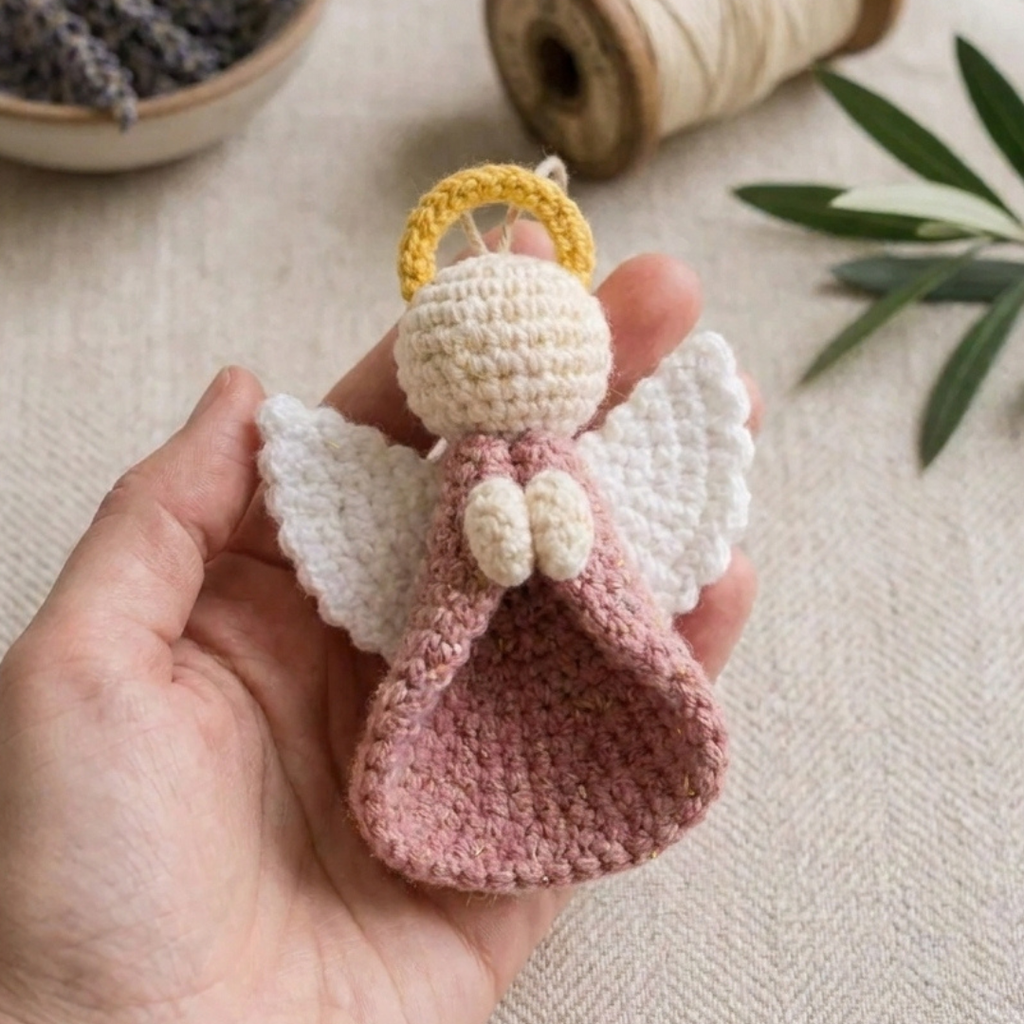 Angel Ornament Crochet Pattern, Beginner Christmas Amigurumi Tree Decor