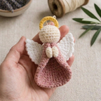Angel Ornament Crochet Pattern, Beginner Christmas Amigurumi Tree Decor