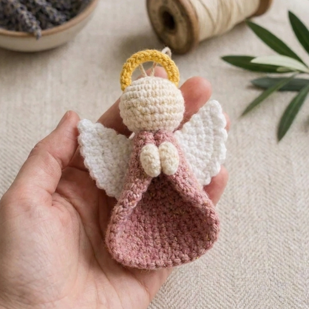 Angel Ornament Crochet Pattern, Beginner Christmas Amigurumi Tree Decor