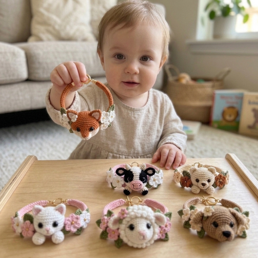 Animal Bracelet Crochet Patterns, Cute Amigurumi Accessories For Kids