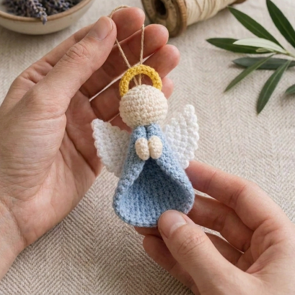 Angel Ornament Crochet Pattern, Beginner Christmas Amigurumi Tree Decor