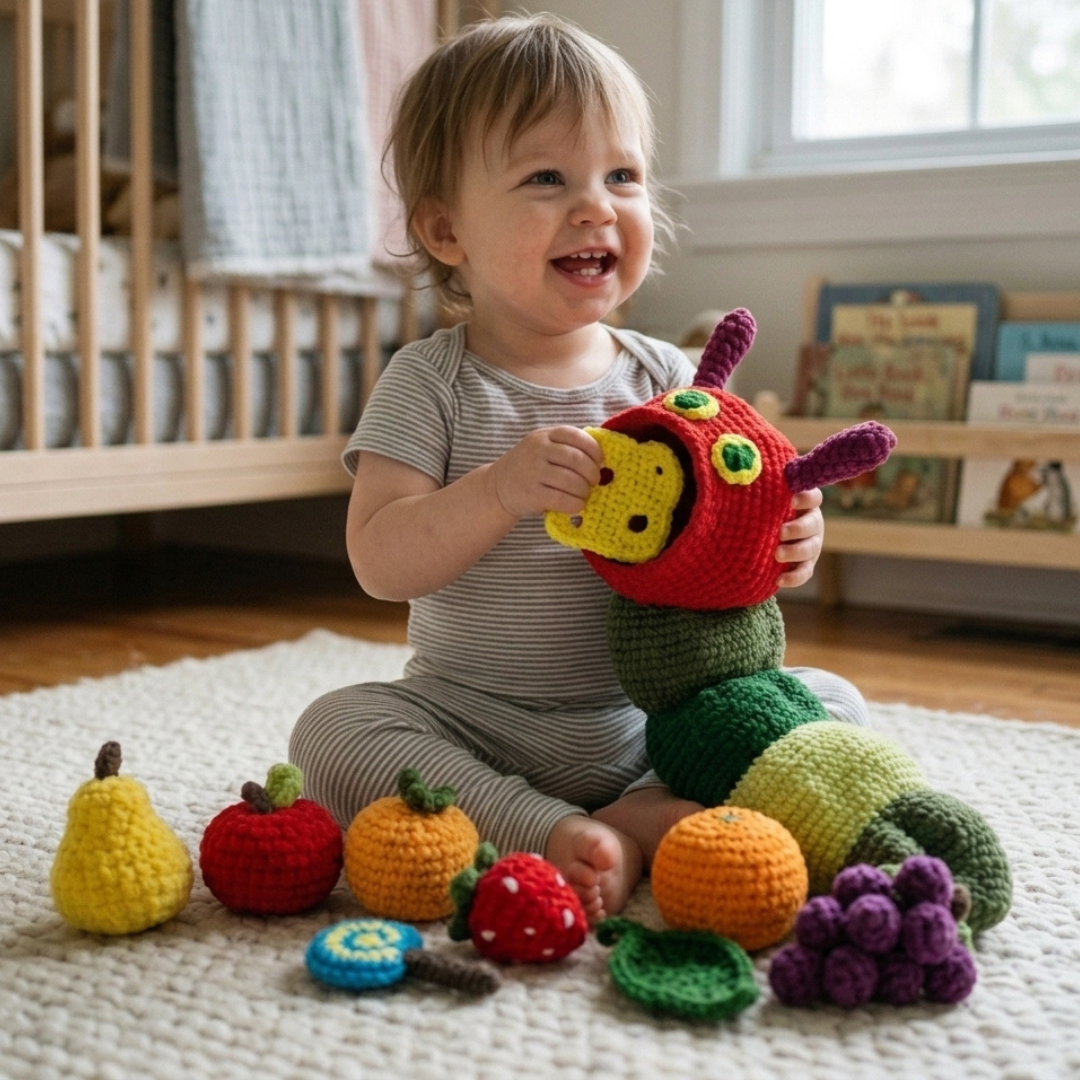 Caterpillar Crochet Pattern, Hungry Amigurumi Plush Tutorial