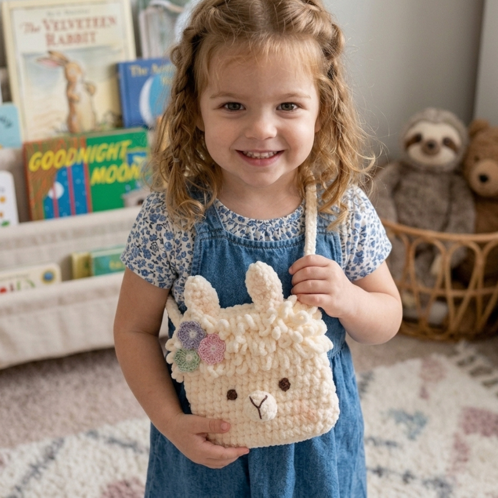 Llama Crochet Bag Pattern, Amigurumi Crossbody Purse For Kids