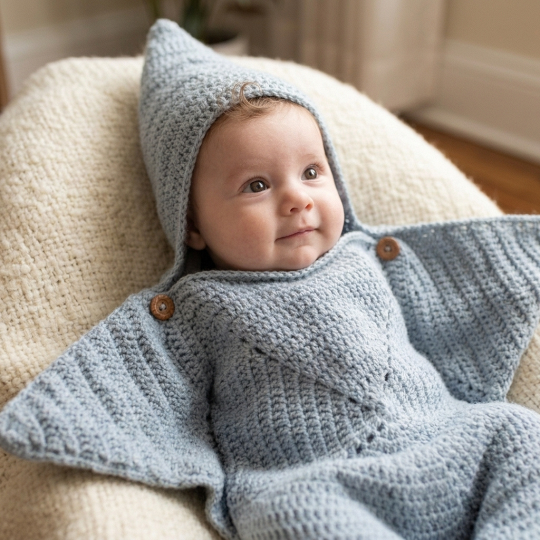 Baby Star Snuggle Suit, Newborn Crochet Pattern
