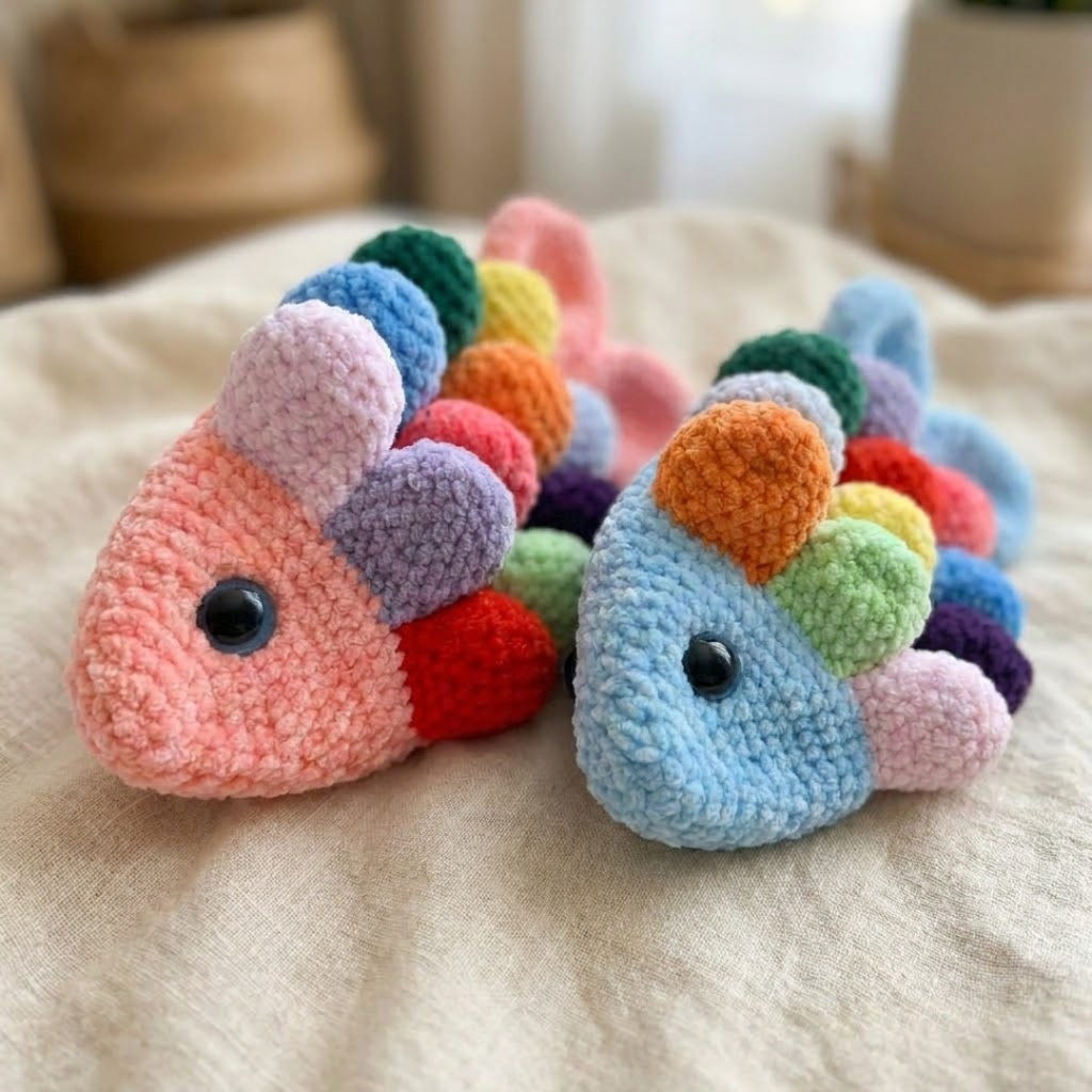 Crochet Fidget Fish Pattern, No Sew Sensory Amigurumi for Babies