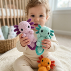 Baby Axolotl Crochet Pattern, Ava Amigurumi Plush Tutorial
