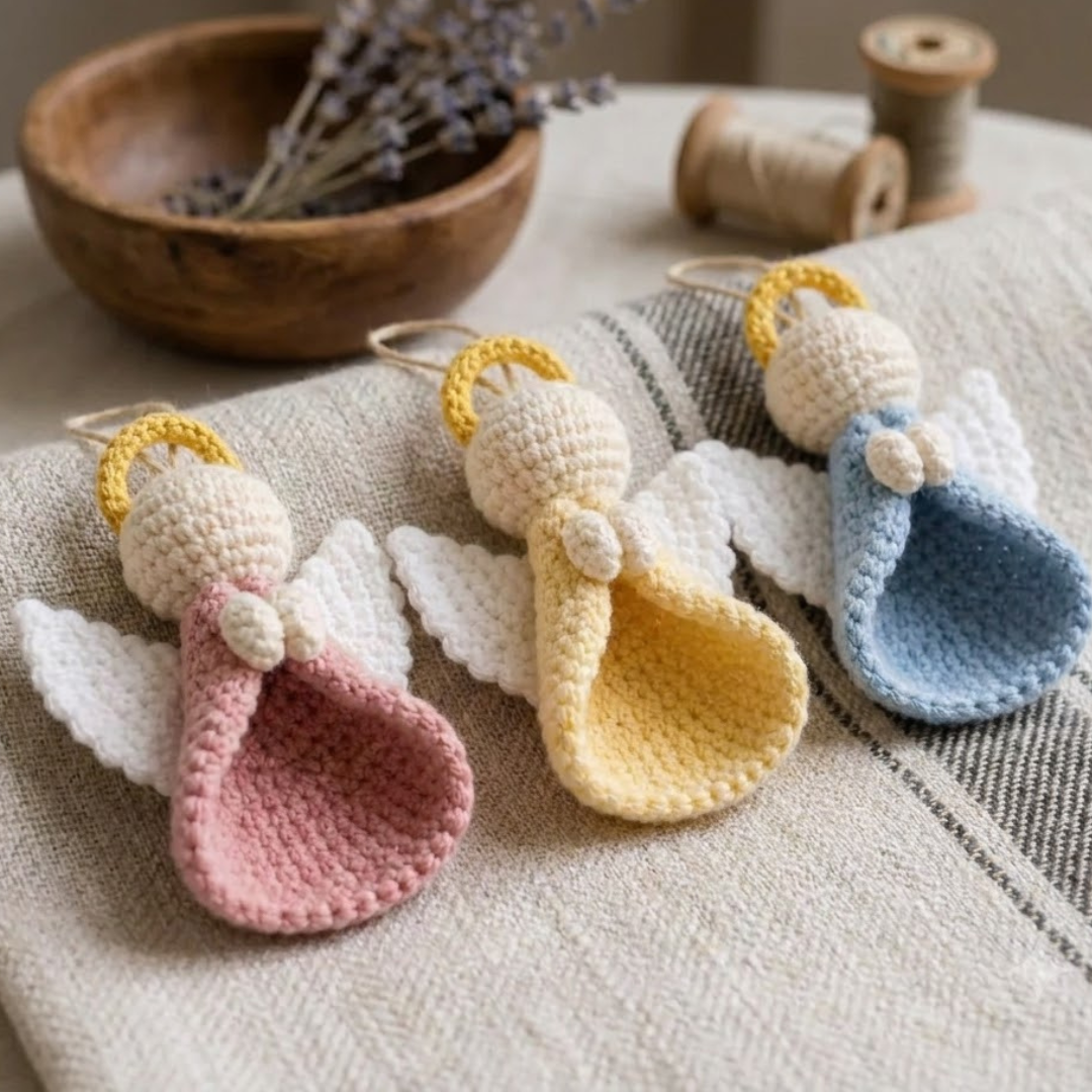 Angel Ornament Crochet Pattern, Beginner Christmas Amigurumi Tree Decor