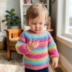 Children's Pullover Crochet Pattern, Beginner Sweater With Video Tutorial